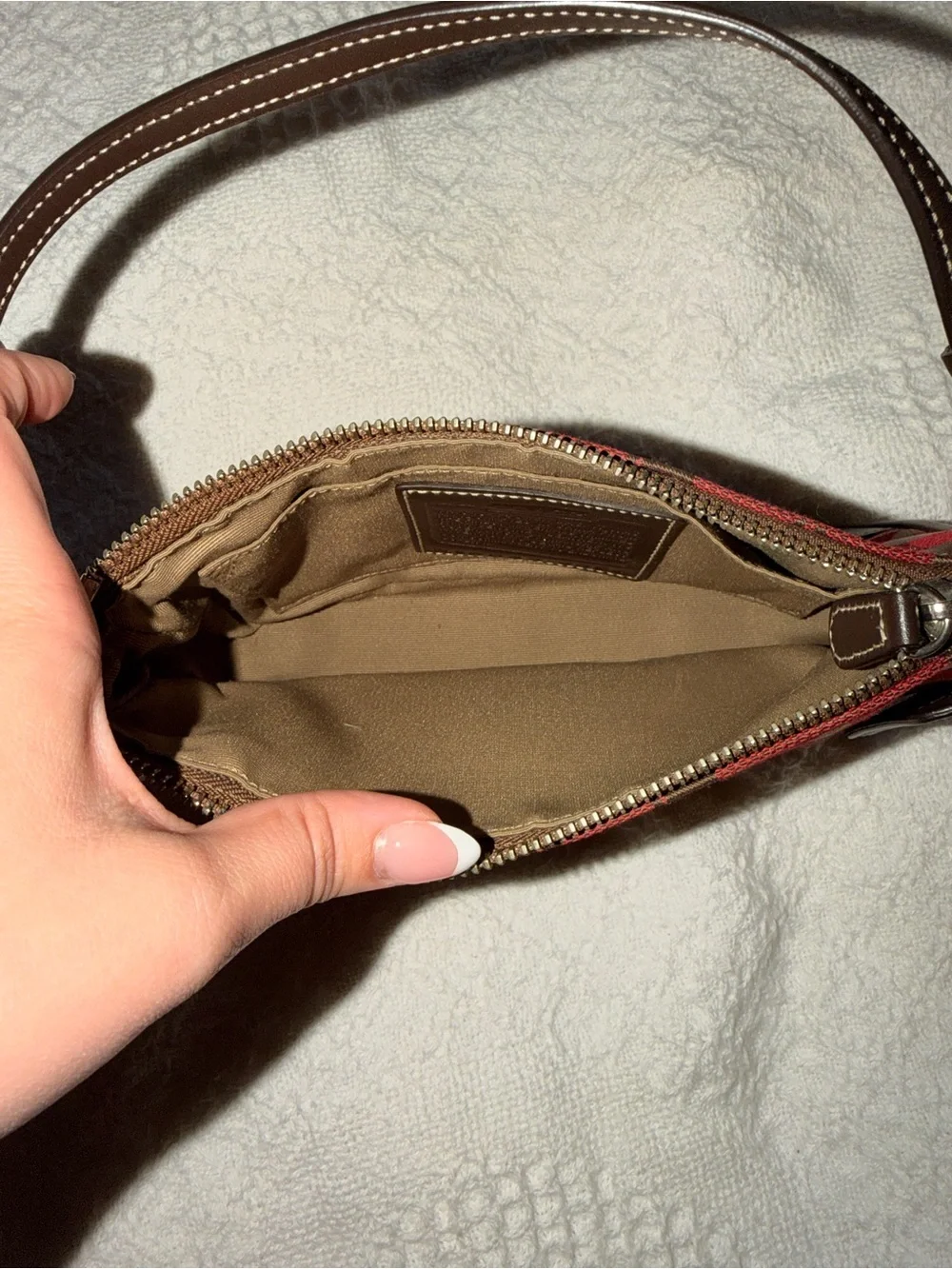 Vintage Y2K Coach 6094 Red Signature Demi Shoulder Bag